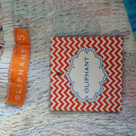 NWT Oliphant Small Square Neck Smocked Bubble Hem Puff Sleeve Mini Dress - Picture 3 of 14